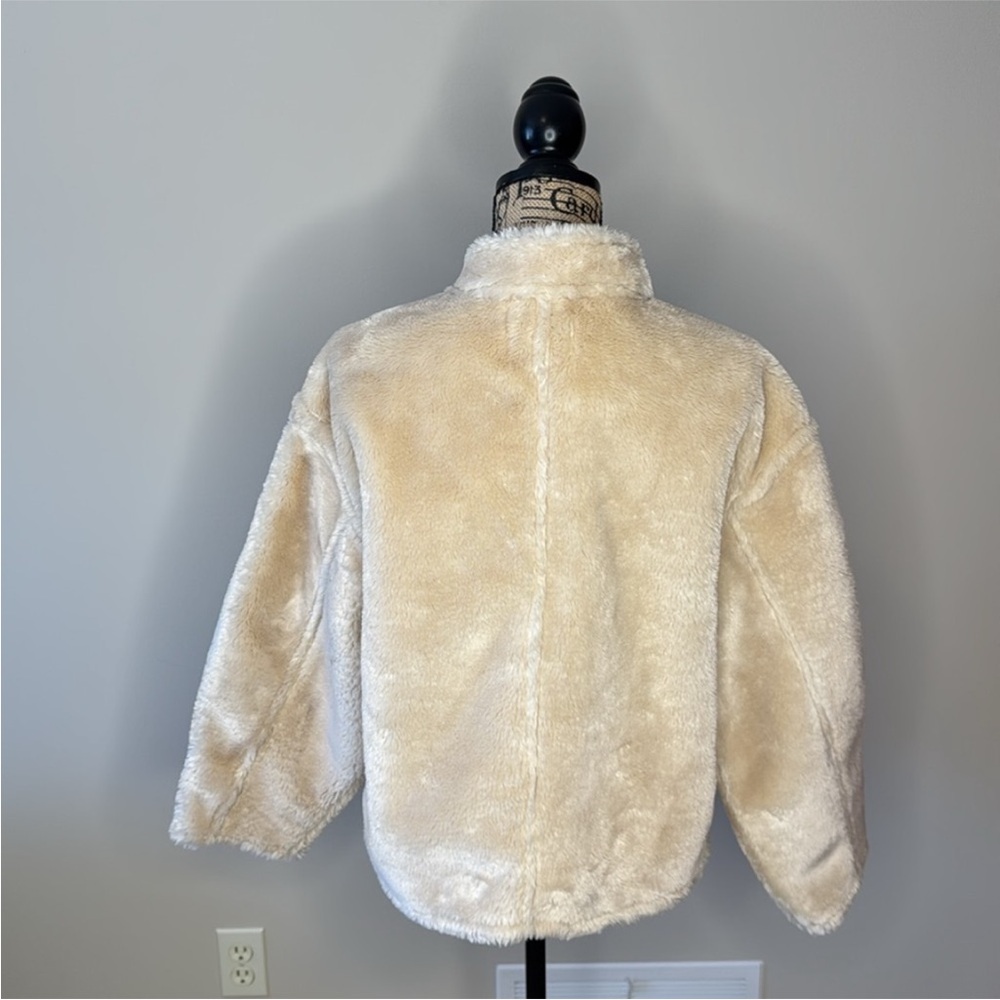 Jason Wu faux fur light beige half zip jacket - Picture 6 of 11